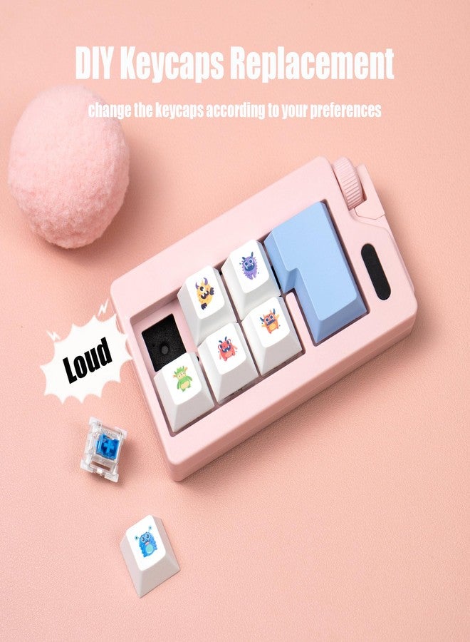 mintcaps Keyboard Fidget Toy - Loud Keyboard Fidget Clicker Cute Keyboard Clicker Fidget Button Stress Relief Fidget for Adult to Relief Stress (Pink) - Image 4